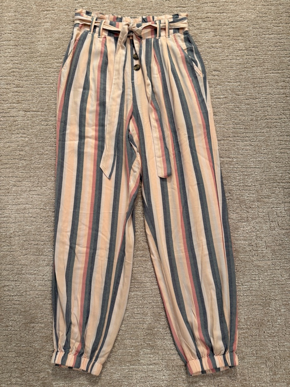 American Eagle Outfitters Striped Paperbag Jogger